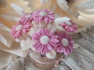 Duży Flower Box Różowa Stokrotka