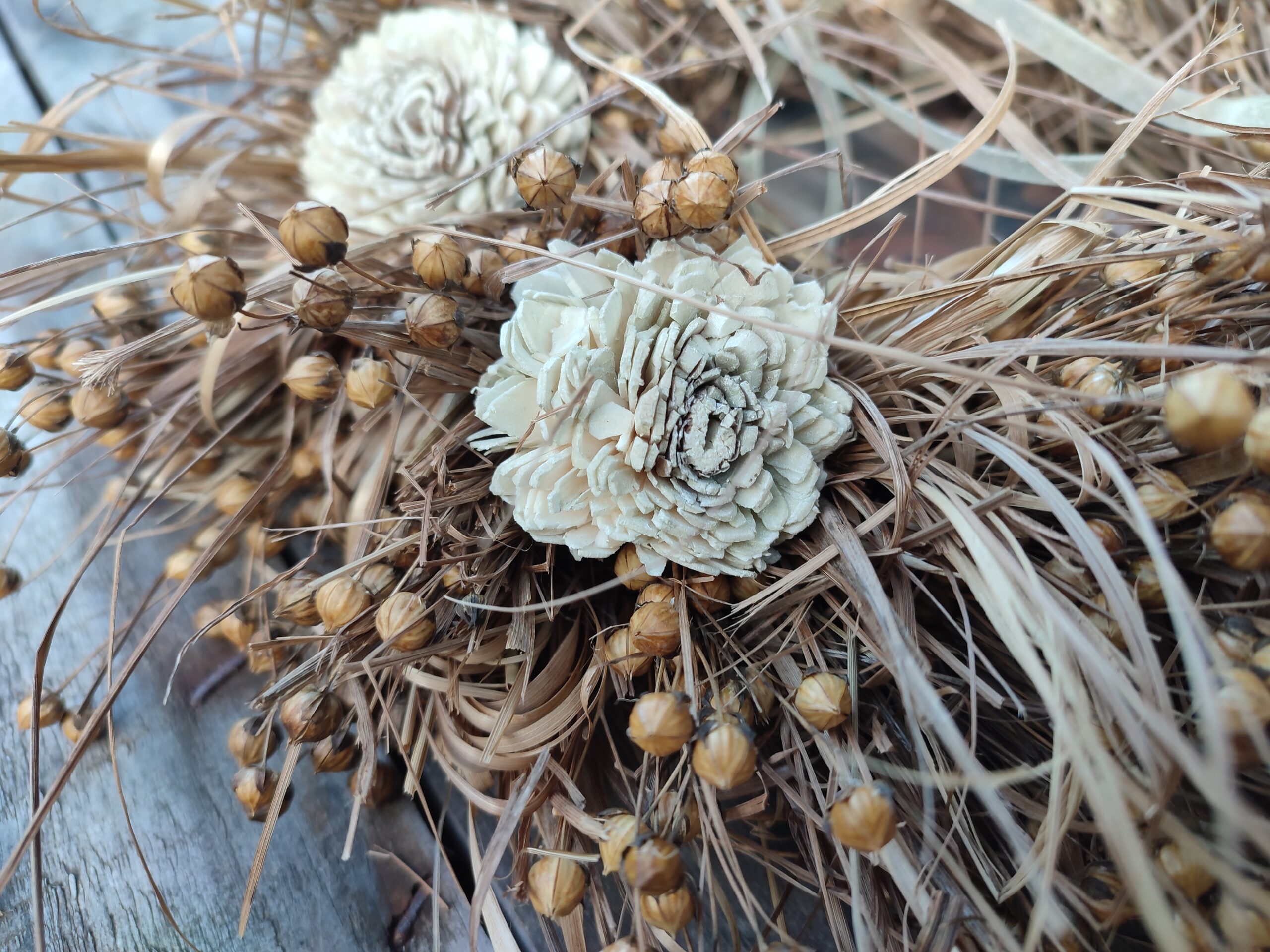 Wianek Naturalny w stylu Boho w kwiatami Shola - obrazek 6