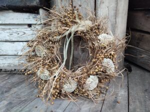 Wianek Naturalny w stylu Boho w kwiatami Shola