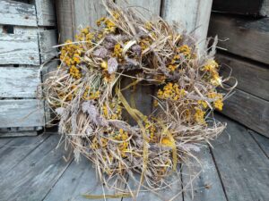 Wianek Naturalny w stylu Boho w kwiatami Wrotyczu